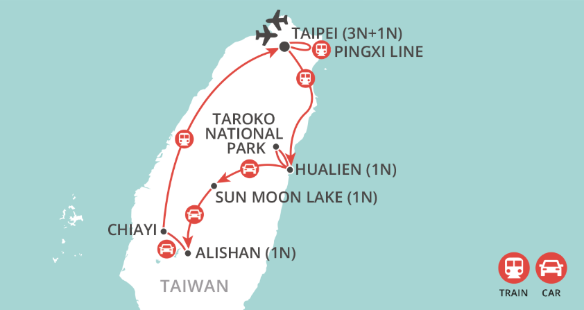 Taiwan by Rail map