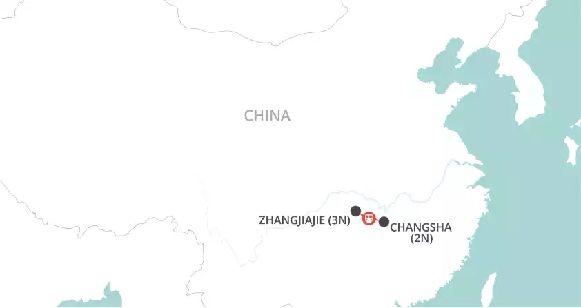 Zhangjiajie & Changsha map