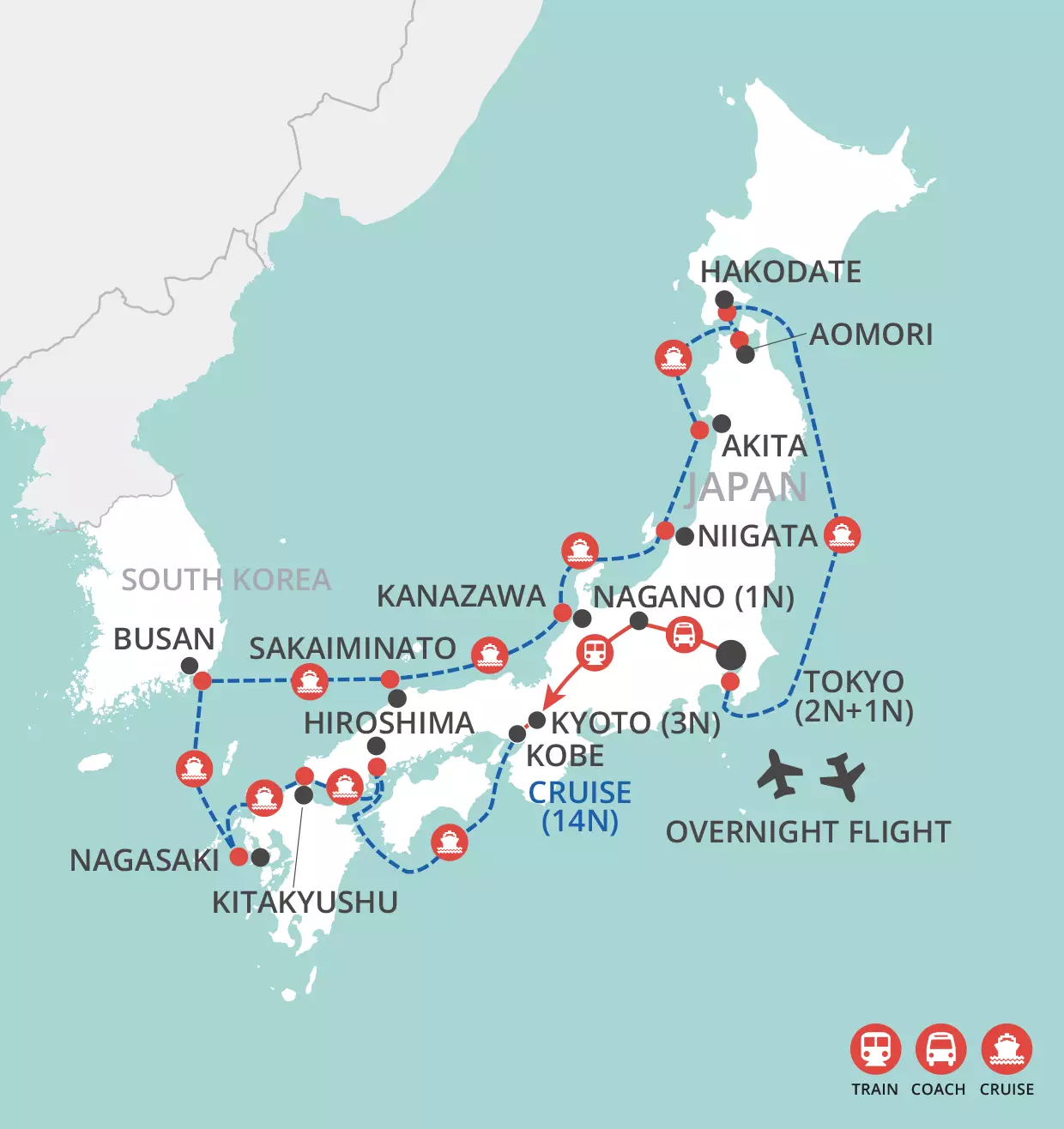 Japan by Land & Sea map