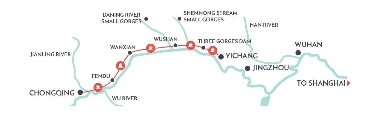 Yangtze River Cruise Map