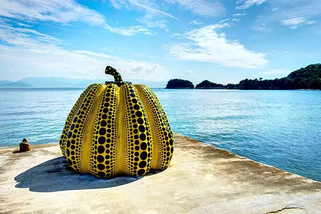 Japan&rsquo;s &lsquo;art island&rsquo;, Naoshima is known for its numerous sculptures, installations, architecture and modern art museums. With its sunny weather, lovely beaches and laidback atmosphere, the island is a delight to explore &ndash; keeping an eye out for the famous pumpkin sculptures of Yayoi Kusama as you go. 