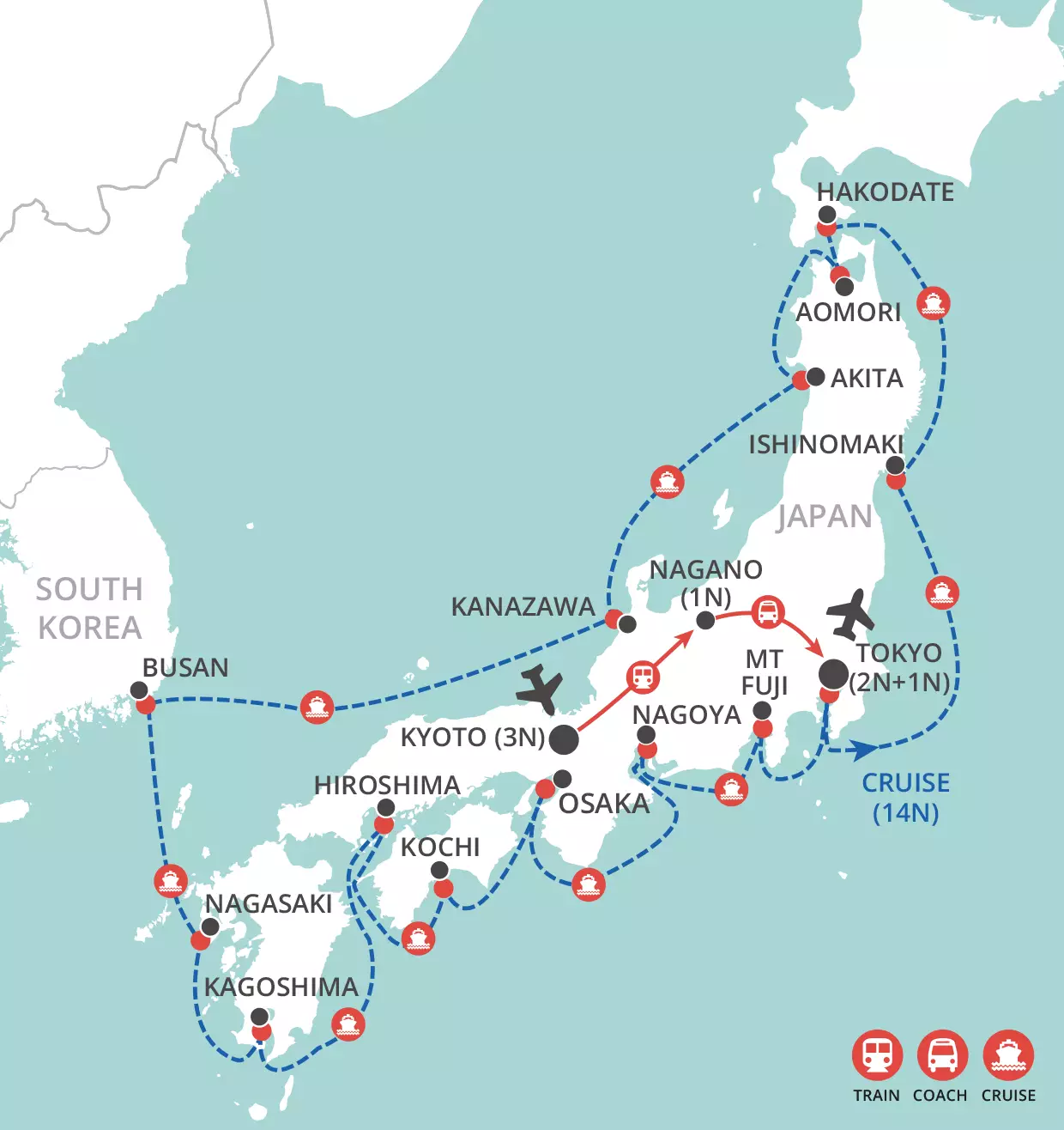 In depth Japan map