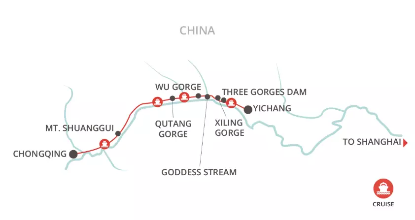 Pure Yangtze Downstream map