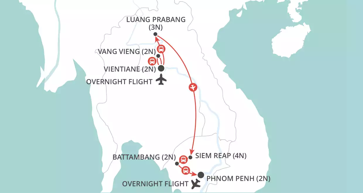 Laos and Cambodia Unveiled map