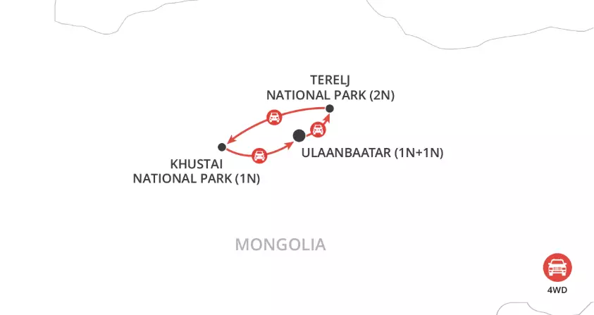 Mongolia Winter Escape map