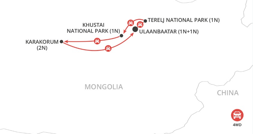 Heart of Mongolia map