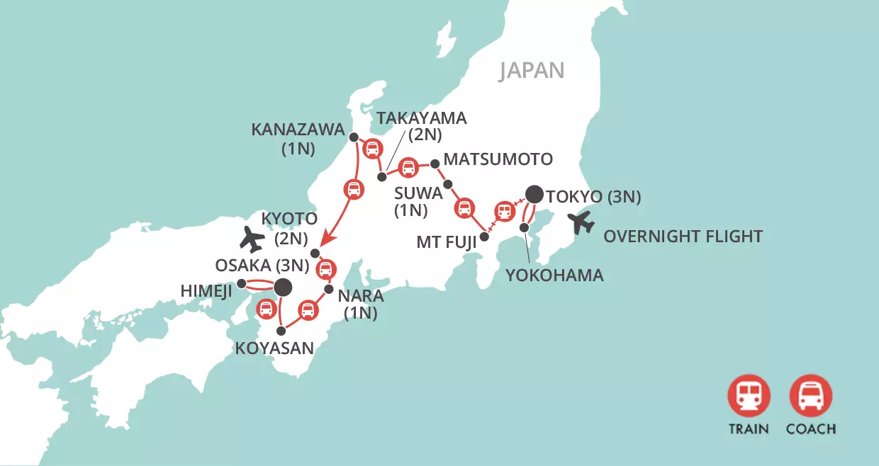 Gardens of Japan map
