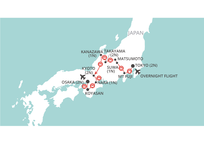 Discover Japan map