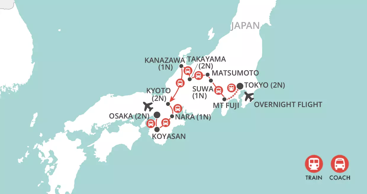 Discover Japan map