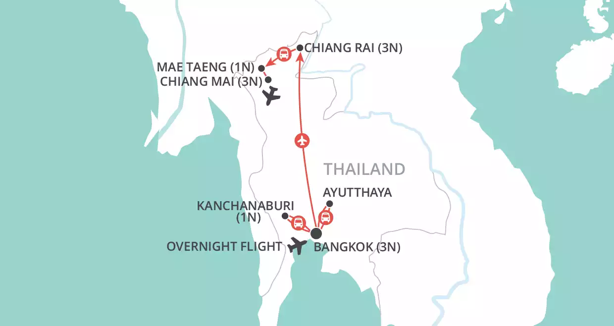 Thailand Highlights map