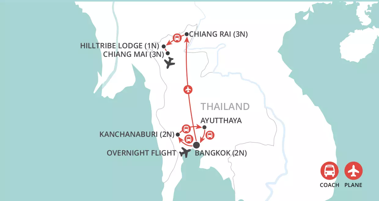 Thailand Highlights map