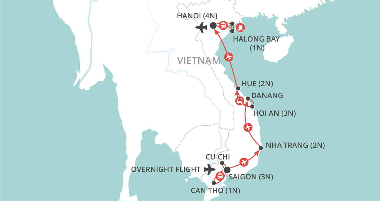 Vietnam Highlights map