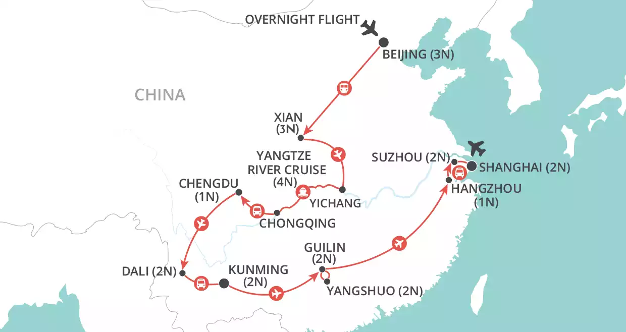 Grand Tour of China map