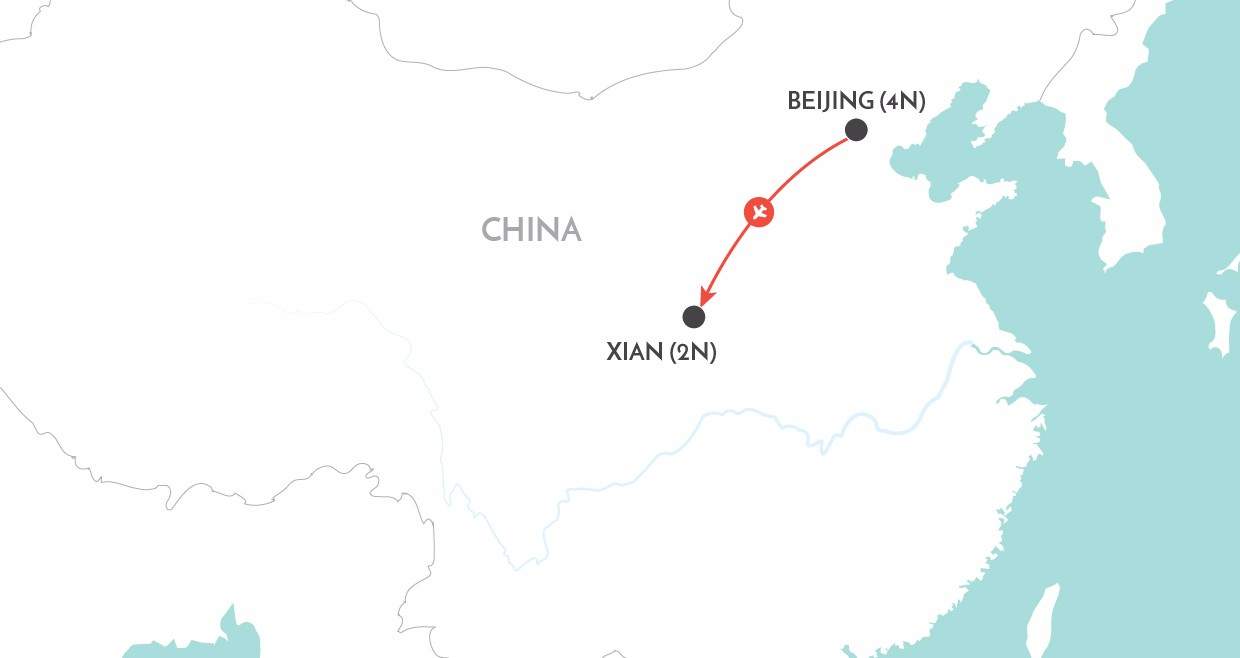 Beijing &amp; Xi'an Short Stay map